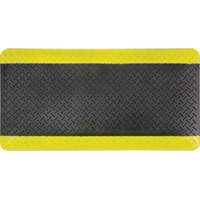 Anti-Fatigue Matting, Diamond, 1-2/3' x 3-1/4' x 3/4", Black/Yellow, Polyurethane Industrial Sales