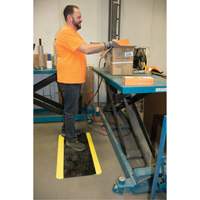Anti-Fatigue Matting, Diamond, 1-2/3' x 3-1/4' x 3/4", Black/Yellow, Polyurethane Industrial Sales