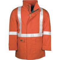 Parka dhiver &agrave; doublure matelass&eacute;e AllOut Westex UltraSoft avec bandes r&eacute;fl&eacute;chissantes, Petit, Orange haute visibilit&eacute;, 46 cal/cm² Industrial Sales