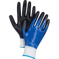 Black & Blue Coated Gloves, Small, Foam Nitrile Coating, 15 Gauge, Nylon Shell Industrial Sales