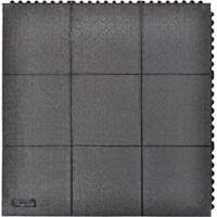Cushion-Ease&reg; Interlocking Anti-Fatigue Mat, Pebbled, 3' x 3' x 3/4", Black, Natural Rubber Industrial Sales