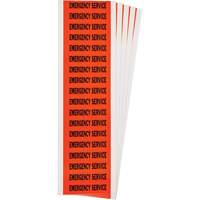 &eacute;tiquette de tension pour conduit  Emergency Service , 1/2" x 2-1/4", &eacute;toffe/Vinyle, Anglais Industrial Sales
