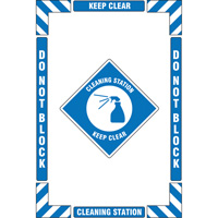 "Cleaning Station" Floor Marking Kit, Adhesive, English with Pictogram Industrial Sales