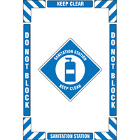 "Sanitation Station" Floor Marking Kit, Adhesive, English with Pictogram Industrial Sales