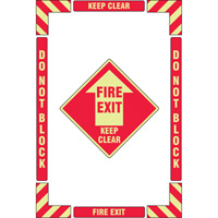 "Fire Exit" Floor Marking Kit, Adhesive, English with Pictogram Industrial Sales