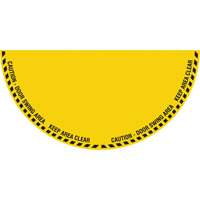 "Caution" Half Circle Swing Door Floor Sign, Adhesive, English with Pictogram Industrial Sales