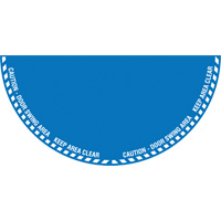 "Caution" Half Circle Swing Door Floor Sign, Adhesive, English with Pictogram Industrial Sales
