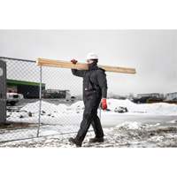 GridIron Regular Length Zip-To-Thigh Bib Overall, Men's, Large, Black Industrial Sales