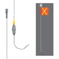 Safety Whip&reg; All-Weather Super-Duty Warning Whips with Constant LED Light, Spring Mount, 5' High, Orange with Reflective Industrial Sales