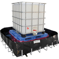 Berme de confinement des d&eacute;versements Ultra-IBC Berm, Capacit&eacute; 400 gal. US, 6' la x 6' lo x 18" h, Support en L Industrial Sales