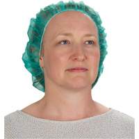 Bonnets bouffants, Polypropyl&egrave;ne, 21", Vert Industrial Sales