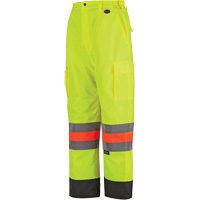 6041 Pantalon de contr&ocirc;le de la circulation pour l'hiver qu&eacute;b&eacute;cois, Polyester, T-petit, Jaune lime haute visibilit&eacute; Industrial Sales
