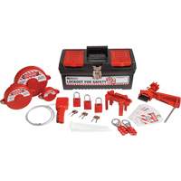 Trousse de cadenassage et d&eacute;tiquetage avec cadenas de s&eacute;curit&eacute; en aluminium et boîte &agrave; outils, Ensemble Vanne, 32 composants compris Industrial Sales