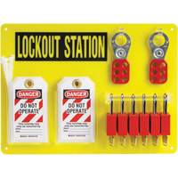 Lockout Board with Keyed Different Nylon Safety Lockout Padlocks, Plastic Padlocks, 6 Padlock Capacity, Padlocks Included Industrial Sales