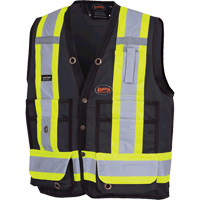 6692BK Veste de s&eacute;curit&eacute; pour arpenteur, Noir, Moyen, Polyester Industrial Sales
