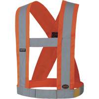 5490 Bretelles de s&eacute;curit&eacute; r&eacute;glable de 4" de large, R&eacute;pond ou surpasse la norme CSA Z96 classe 2 - niveau 2, Orange haute visibilit&eacute;, Couleur r&eacute;fl&eacute;chissante Argent, Taille unique Industrial Sales