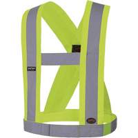 5492 Bretelles de s&eacute;curit&eacute; r&eacute;glable de 4" de large, R&eacute;pond ou surpasse la norme CSA Z96 classe 2 - niveau 2, Jaune lime haute visibilit&eacute;, Couleur r&eacute;fl&eacute;chissante Argent, Taille unique Industrial Sales