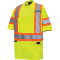 6971 T-shirt de s&eacute;curit&eacute; en il-de-perdrix, Polyester, T-petit, Jaune lime haute visibilit&eacute; Industrial Sales