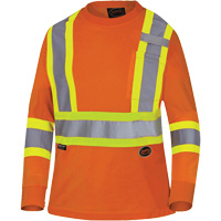 6968 T-shirt de s&eacute;curit&eacute; en il-de-perdrix pour femme, Polyester, T-petit, Orange haute visibilit&eacute; Industrial Sales
