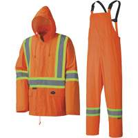 5598 Combinaison de pluie imperm&eacute;able et l&eacute;g&egrave;re, Polyester/PVC, Petit, Orange haute visibilit&eacute; Industrial Sales
