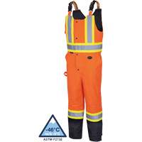 5040BB Waterproof Quilted Bib Pants, Polyester, X-Small, Black/High Visibility Orange Industrial Sales