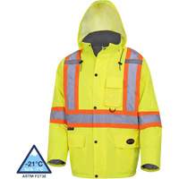 5031 Manteau de s&eacute;curit&eacute; matelass&eacute; imperm&eacute;able, Jaune lime haute visibilit&eacute;, Petit Industrial Sales