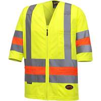 6019 Chandail de circulation &agrave; manches courtes  Qu&eacute;bec, Polyester, T-petit, Jaune lime haute visibilit&eacute; Industrial Sales