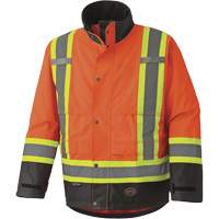 5400 Veste de s&eacute;curit&eacute; imperm&eacute;able 300D Trilobal antid&eacute;chirure, Polyester, Noir/Orange haute visibilit&eacute;, 2T-Grand Industrial Sales