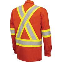 7743 FR-Tech&reg; Flame-Resistant Safety Shirt, Small, High Visibility Orange Industrial Sales
