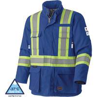 5523 Flame-Resistant Safety Parka, Small, Royal Blue, 58 cal/cm² Industrial Sales