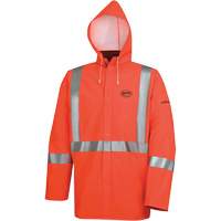 576J Veste de pluie ignifuge haute visibilit&eacute;, Petit, Orange haute visibilit&eacute; Industrial Sales