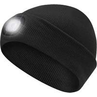 5678 Tuque en tricot avec lampe frontale &agrave; DEL, Doublure en Molleton, Taille unique, Noir Industrial Sales