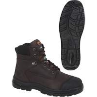 1026 Brown 6" Work Boots, Leather, Steel Toe, Size 10 Industrial Sales