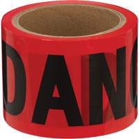 388 Danger Tape, Bilingual, 3" W x 200' L, 1.5 mils, Black on Red Industrial Sales