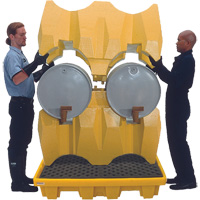 Ultra-Drum Rack 4-Drum Containment System without Drain, 53" L x 53" W x 77.8" H, 3000 US gal. Capacity Industrial Sales