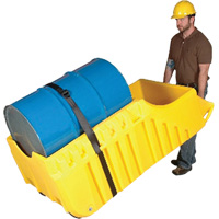 Drum Dolly, 26.5" L x 26.5" W x 5" H, 800 US gal. Spill Cap. Industrial Sales