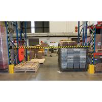 Barri&egrave;re murale magn&eacute;tique avec bande magn&eacute;tique, Plastique, Fixation magn&eacute;tique, 15', Ruban Noir et jaune Industrial Sales