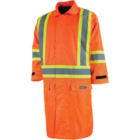 Imperm&eacute;able long avec capuchon amovible, Nylon/PVC, Petit, Orange haute visibilit&eacute; Industrial Sales