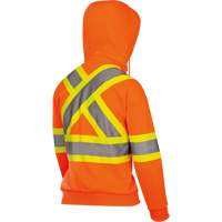 6924W Chandail &agrave; capuchon en molleton avec fermeture &agrave; glissi&egrave;re, Polyester, T-petit, Orange haute visibilit&eacute; Industrial Sales