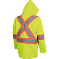 5628 Manteau de s&eacute;curit&eacute; imperm&eacute;able The Rock, Polyester/Polyur&eacute;thane, Jaune lime haute visibilit&eacute;, Petit Industrial Sales