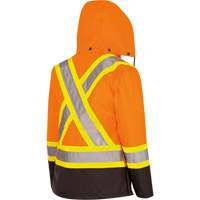 5020BBW Manteau 7 en 1 imperm&eacute;able pour femmes avec capuchon, Polyester/Polyur&eacute;thane, Orange haute visibilit&eacute;, T-petit Industrial Sales
