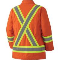 5537A Parka de s&eacute;curit&eacute; matelass&eacute; en canevas de coton, Orange haute visibilit&eacute;, Petit Industrial Sales