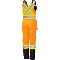 5040BBW Women's High-Visibility Waterproof Safety Overalls, Polyester, X-Small, Black/High Visibility Orange Industrial Sales