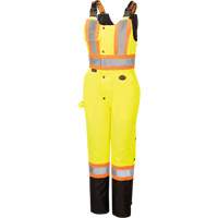 5041BBW Women's High-Visibility Waterproof Safety Overalls, Polyester, X-Small, Black/High Visibility Lime-Yellow Industrial Sales