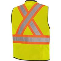 6895 Veste de s&eacute;curit&eacute; haute visibilit&eacute; bicolore avec fermeture &agrave; glissi&egrave;re sur tout le devant, Noir/Jaune lime haute visibilit&eacute;, 2T-Grand/3T-Grand, Polyester Industrial Sales