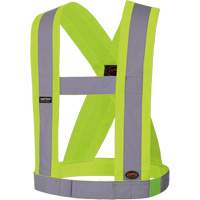 5493 Bretelles ajustables de s&eacute;curit&eacute; haute visibilit&eacute; de 4" de largeur, R&eacute;pond ou surpasse la norme CSA Z96 classe 2 - niveau 2, Jaune lime haute visibilit&eacute;, Couleur r&eacute;fl&eacute;chissante Argent, Taille uniq Industrial Sales