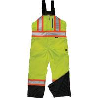 Ripstop Insulated Safety Bib Overall, Polyester, X-Small, High Visibility Lime-Yellow Industrial Sales