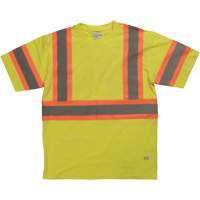 Chemise de s&eacute;curit&eacute; &agrave; manches courtes, Coton, T-petit, Jaune lime haute visibilit&eacute; Industrial Sales