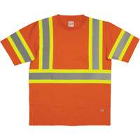 Chemise de s&eacute;curit&eacute; &agrave; manches courtes, Coton, T-petit, Orange haute visibilit&eacute; Industrial Sales