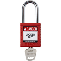 Cadenas de verrouillage Velocity, Rouge, Cl&eacute;s diff&eacute;rentes, Nylon, Largeur de 1-1/2" Industrial Sales